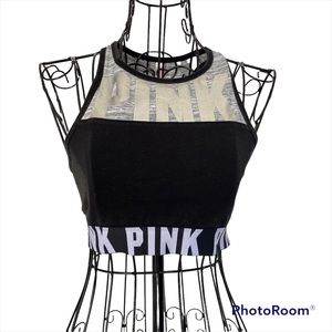 Victoria Secret PINK Crop Haut Court Sport Bra Yoga Top Size S